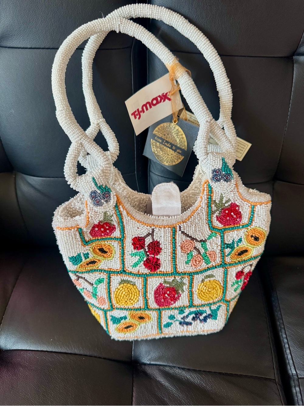 Brand New Viral Beaded Bag with Cute Fruit Design